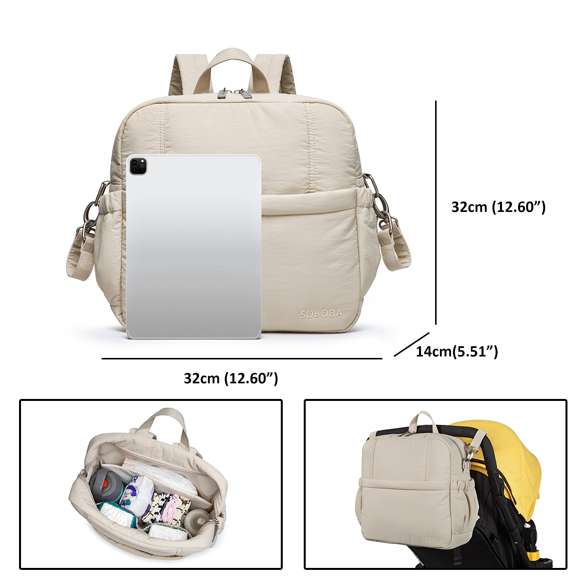 Soboba Large Capacity Diaper B - Baby Clothing Bag 评论和价格