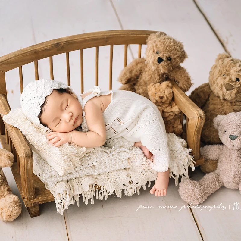 Newborn Photography Props Wood - Baby Clothing For Bed 评论和价格