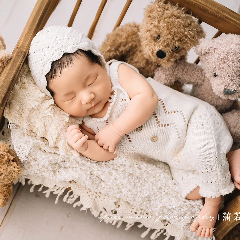 Newborn Photography Props Wood - Baby Clothing For Bed 评论和价格