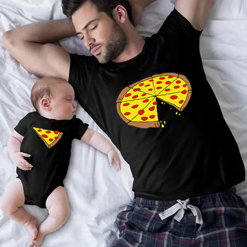 Funny Pizza Print Father Mothe - Baby Clothing Crochet 评论和价格